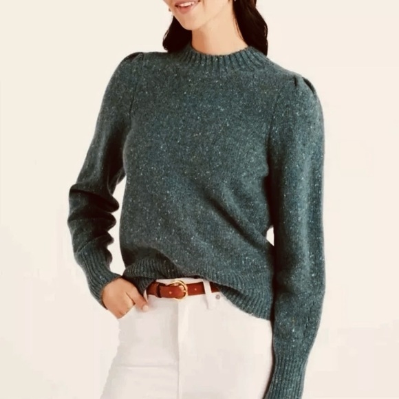 Faherty Boone Wool & Alpaca Blend Teal Women's Sweater Small - Picture 1 of 9